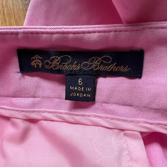 Brooks Brothers Size 6 Pink Mid Rise Flat Front Straight Leg Chino Dress Pants - Picture 9 of 15